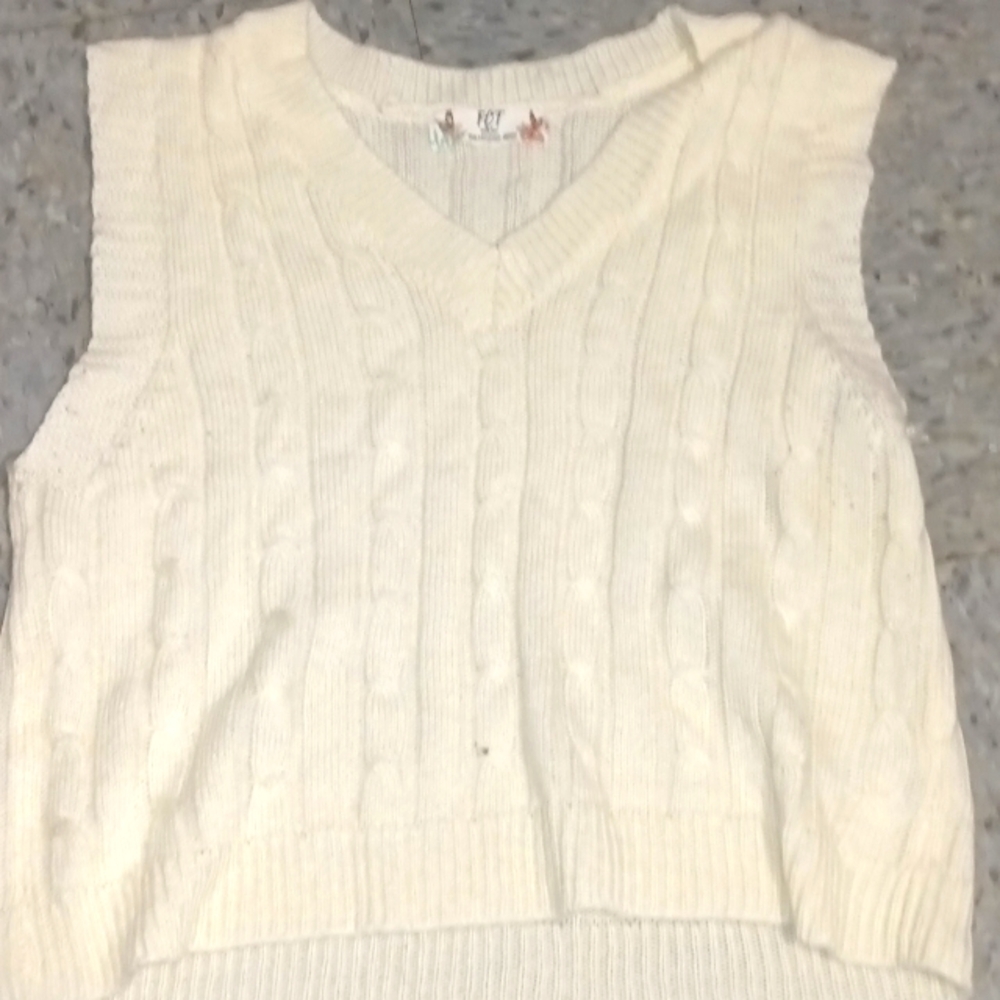 Creme no shoulder cardigan/sweater